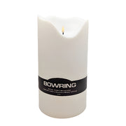 BOWRING - Flameless LED Indoor/Outdoor Candle White 6"Dia. X 12"H