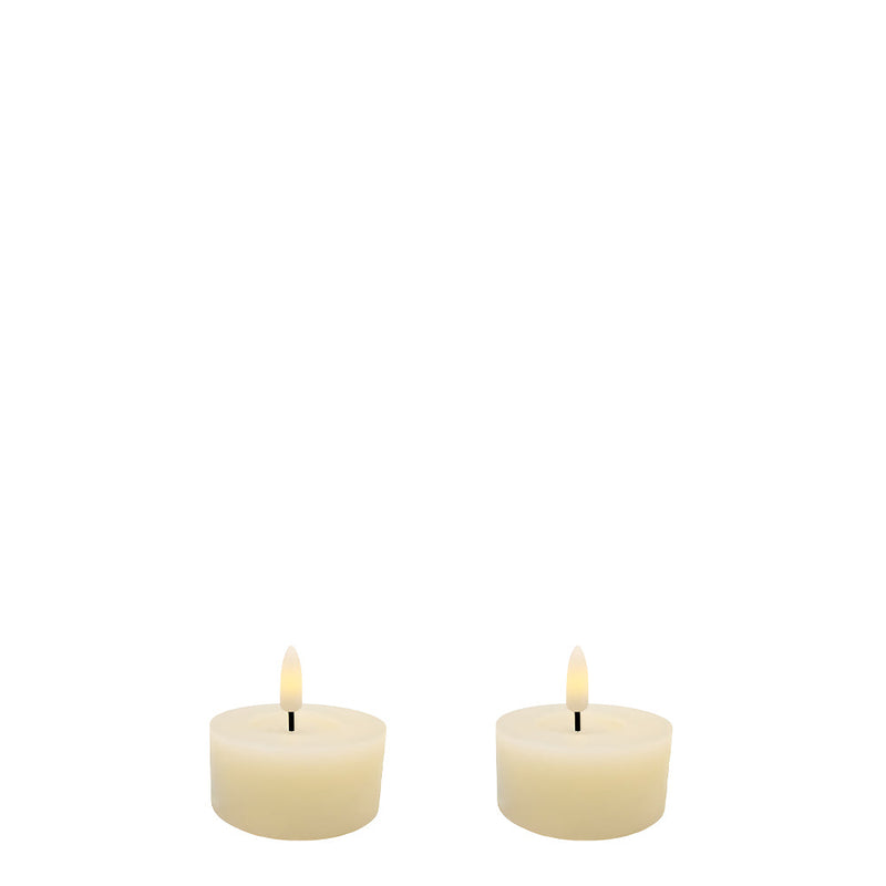 BOWRING - Flameless LED Candle Ivory Set of 2 Tealights 2.5"x 1"