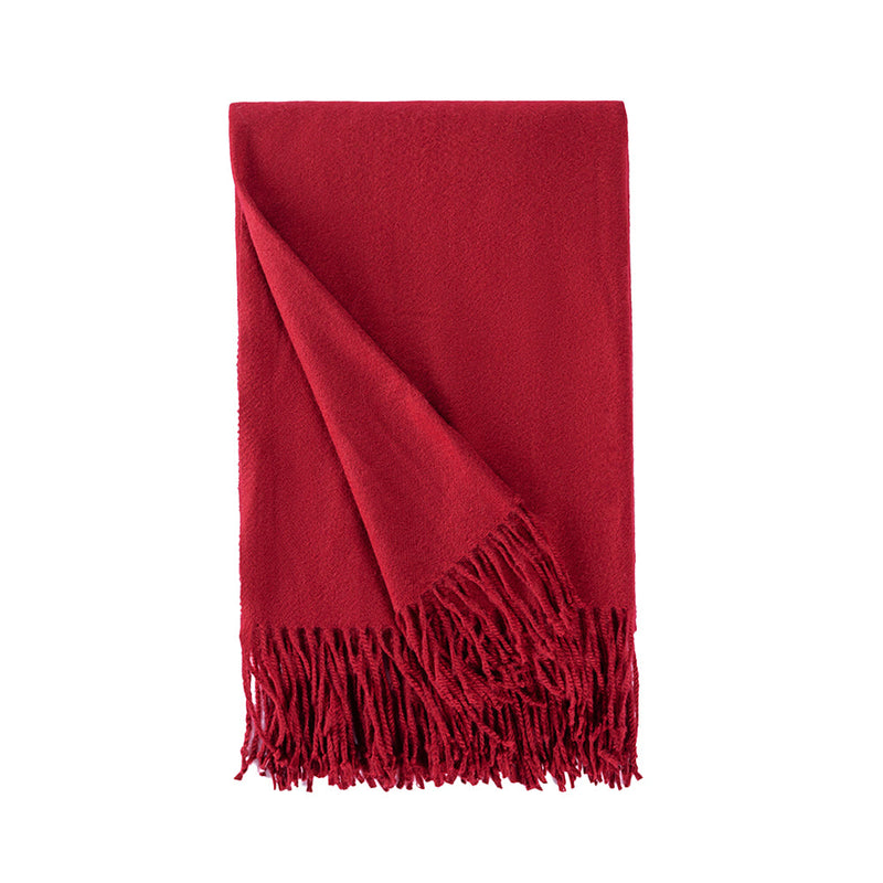 BOWRING - Bella 50" x 60" Pashmina Style Throw, Crimson Red