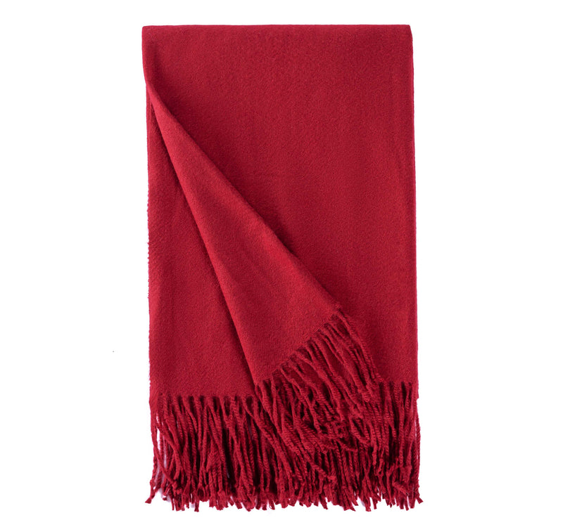 BOWRING - Bella 50" x 60" Pashmina Style Throw, Crimson Red
