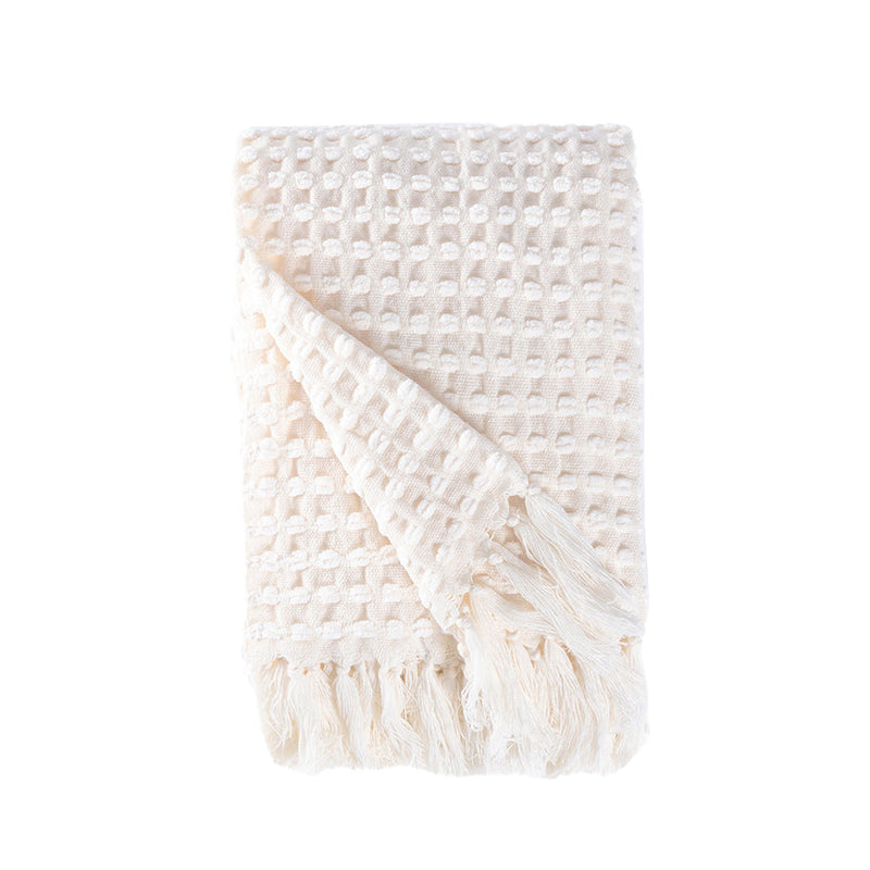 BOWRING - Millie Textured Chenille 50" x 60" Throw, Ivory