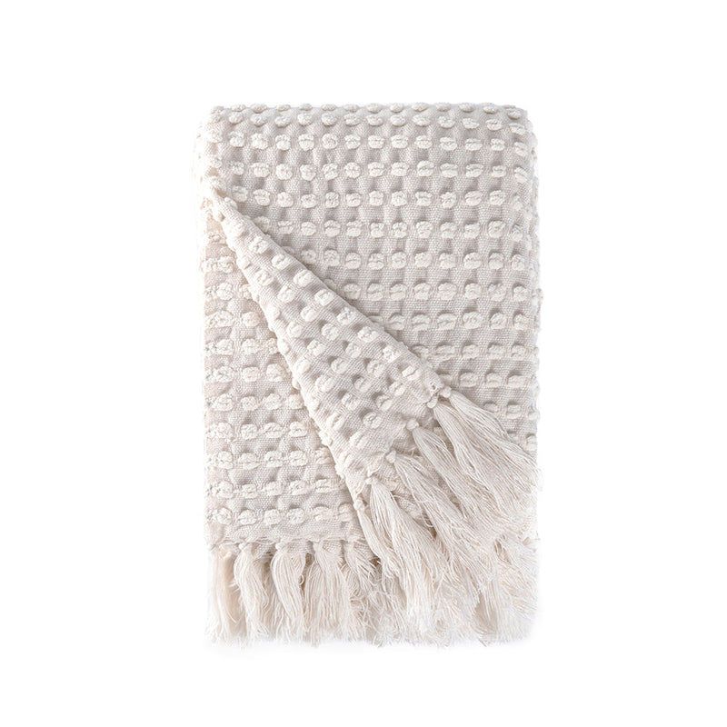 BOWRING - Millie Textured Chenille 50" x 60" Throw, Bisque