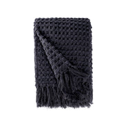 BOWRING - Millie Textured Chenille 50" x 60" Throw, Charcoal