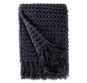 BOWRING - Millie Textured Chenille 50" x 60" Throw, Charcoal