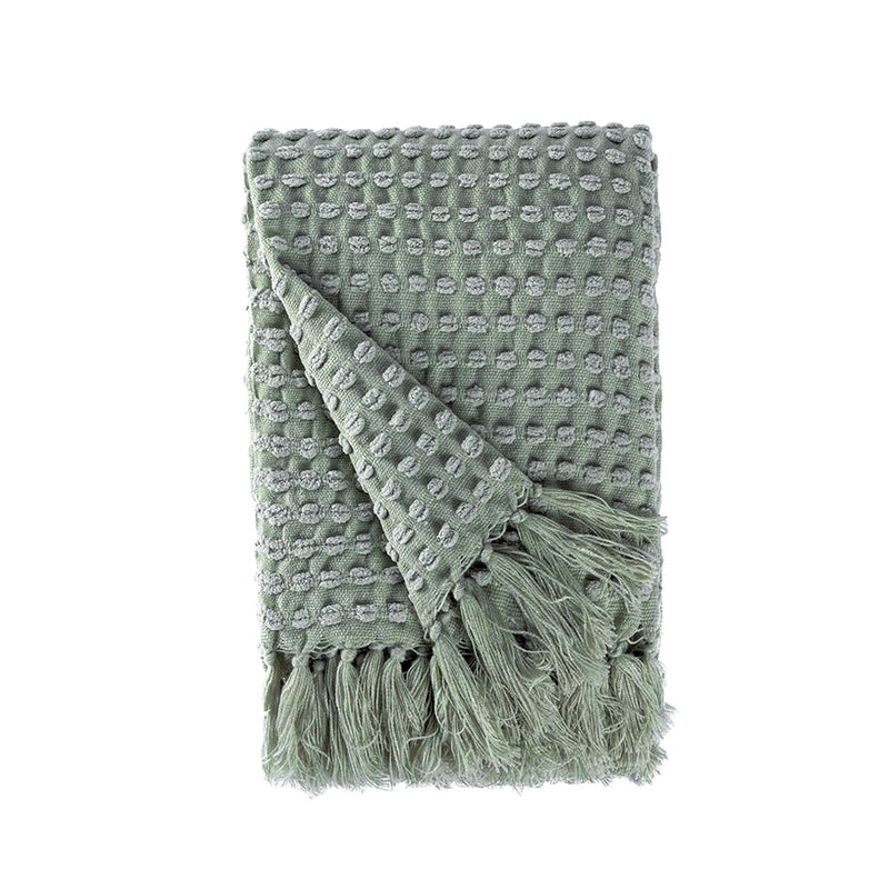 BOWRING - Millie Textured Chenille 50" x 60" Throw, Sage
