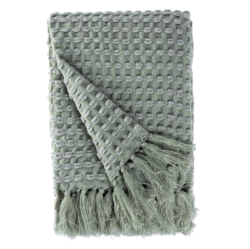 BOWRING - Millie Textured Chenille 50" x 60" Throw, Sage
