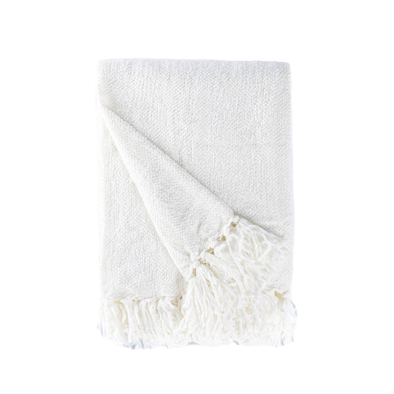 BOWRING - Darby Chenille 50" x 60" Throw, Ivory