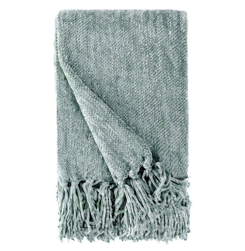 BOWRING - Darby Chenille 50" x 60" Throw, Sage