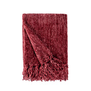 BOWRING - Darby Chenille 50" x 60" Throw, Crimson Red