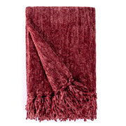 BOWRING - Darby Chenille 50" x 60" Throw, Crimson Red