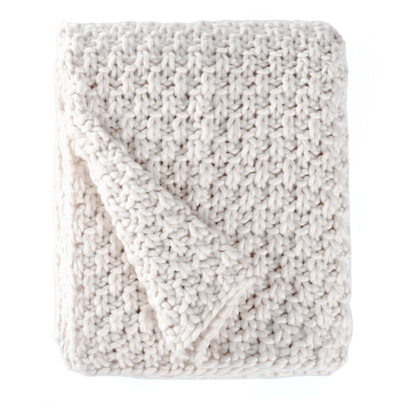BOWRING - Avanti Waffle Knit 50" x 60" Throw, Bisque