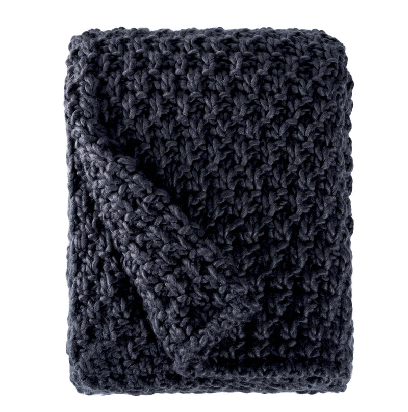 BOWRING - Avanti Waffle Knit 50" x 60" Throw, Charcoal