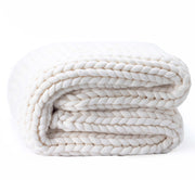 BOWRING - Lugano Chunky Knit 50" x 60" Throw, Ivory