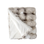 BOWRING - Plush Faux Fur 50" x 60" Throw, Warm Grey