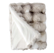 BOWRING - Plush Faux Fur 50" x 60" Throw, Warm Grey