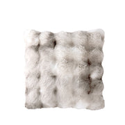 BOWRING - Plush Faux Fur 18" x 18" Pillow, Warm Grey