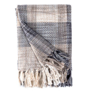 BOWRING - Cortina 50" x 60" Throw, Taupe/Grey