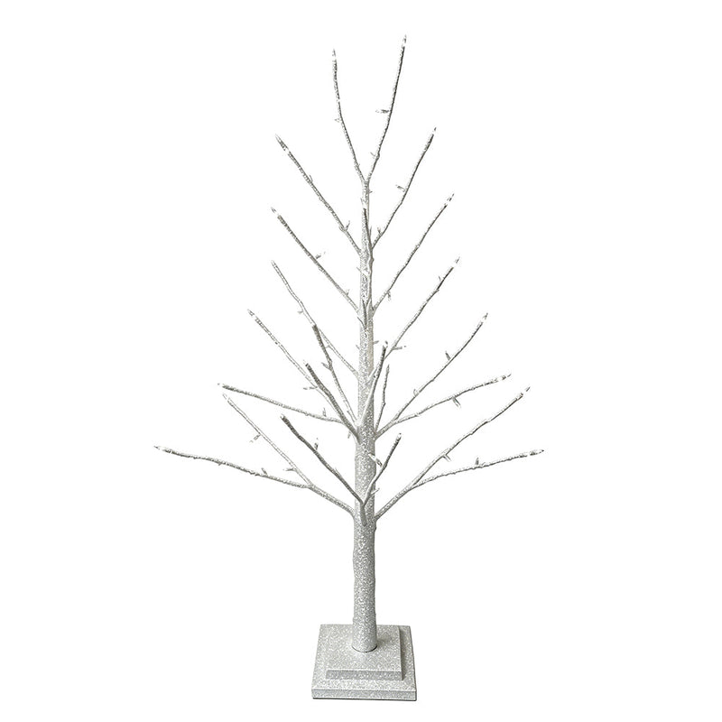 BOWRING - Silver Glitter Tree 90cm/35.5in | 78 Warm White LED Lights