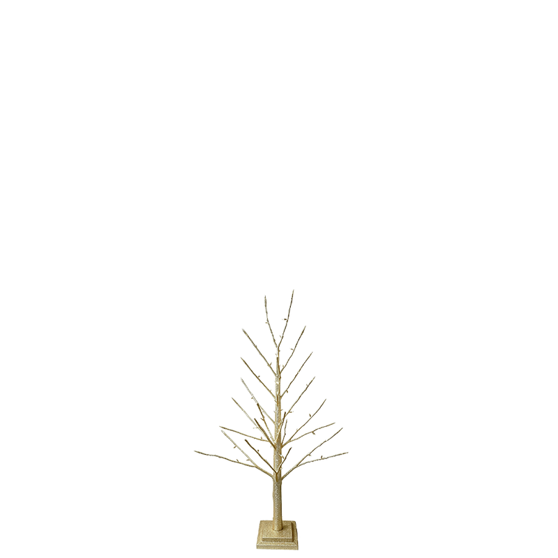 BOWRING - Champagne Glitter Tree 90cm/35.5in | 78 Warm White LED Lights