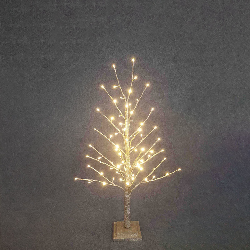 BOWRING - Champagne Glitter Tree 90cm/35.5in | 78 Warm White LED Lights