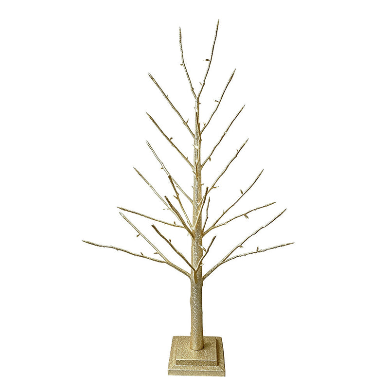 BOWRING - Champagne Glitter Tree 90cm/35.5in | 78 Warm White LED Lights