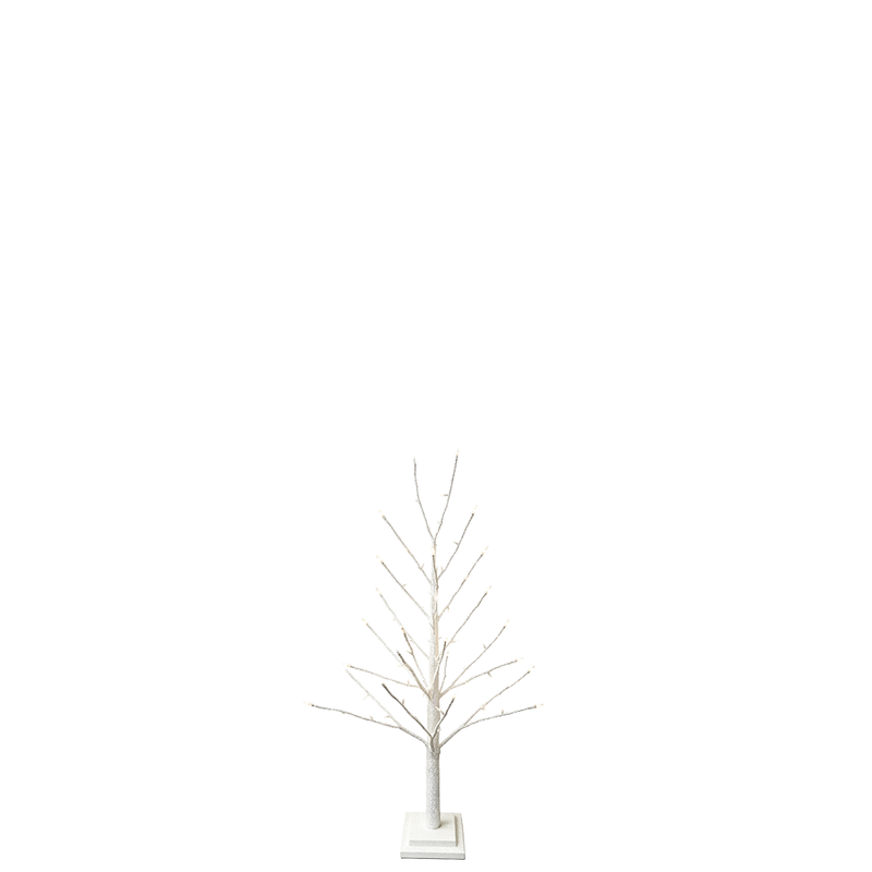 BOWRING - White Glitter Tree 90cm/35.5in | 78 Warm White LED Lights