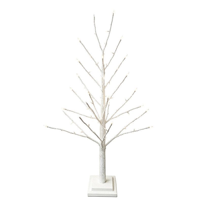 BOWRING - White Glitter Tree 90cm/35.5in | 78 Warm White LED Lights