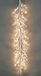 BOWRING - White Glitter Garland with Remote 180cm/71" | 126 Warm White LED Lights