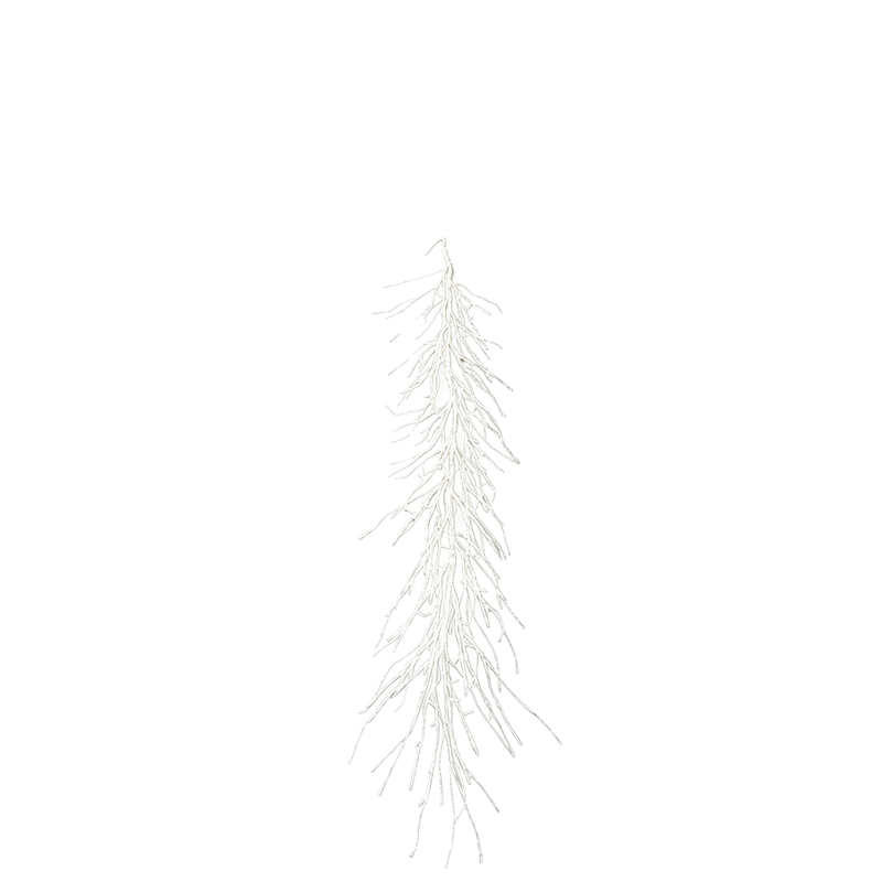 BOWRING - White Glitter Garland with Remote 180cm/71" | 126 Warm White LED Lights