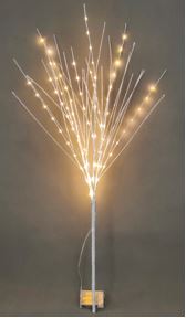 BOWRING - Silver Glitter Branch 100cm/39in | 99 Warm White Lights