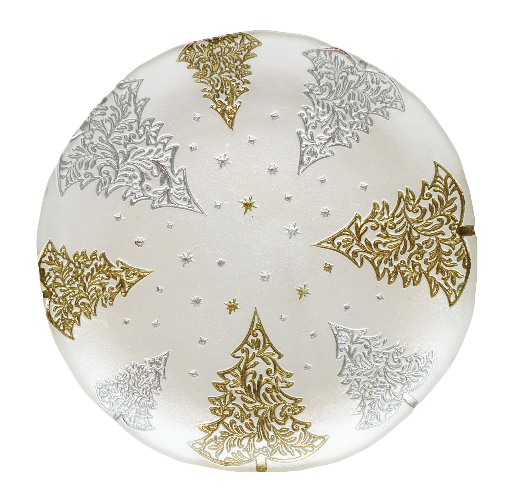 BOWRING - Forest Dream 21cm Glass Plate, Gold & Silver