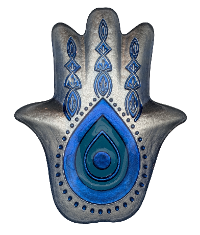 BOWRING - Charmed Glass Evil Eye Plate, Silver