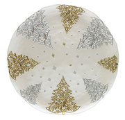BOWRING - Forest Dream 33cm Glass Plate, Gold & Silver