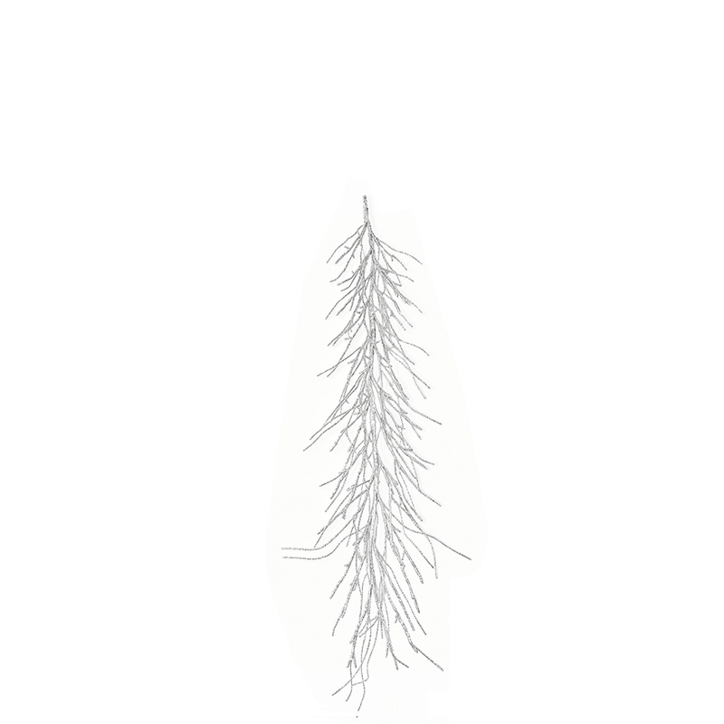 BOWRING - Silver Glitter Garland with Remote 180cm/71" | 126 Warm White LED Lights