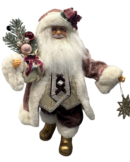 BOWRING - Festive Santa 45cm with Blush Coat
