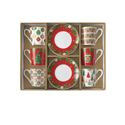 Easy Life - Jingle Bells 100ml (3.4oz) Espresso Cups & Saucers Set of 6