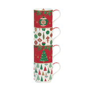 Easy Life - Jingle Bells 275ml (9.3oz) Stacking Mugs Set of 4
