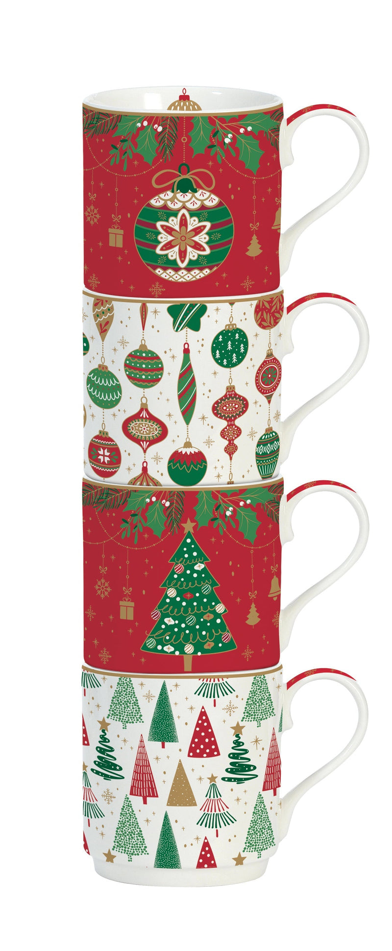 Easy Life - Jingle Bells 275ml (9.3oz) Stacking Mugs Set of 4