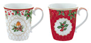 Easy Life - Christmas Berries 275ml(9.3oz) Mugs Set of 2