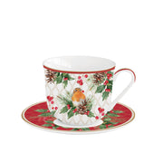 Easy Life - Christmas Berries 370ml (12.5oz) Breakfast Cup & Saucer