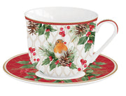 Easy Life - Christmas Berries 370ml (12.5oz) Breakfast Cup & Saucer