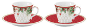 Easy Life - Christmas Berries 80ml(2.7oz) Set of 2 Espresso Cups & Saucers