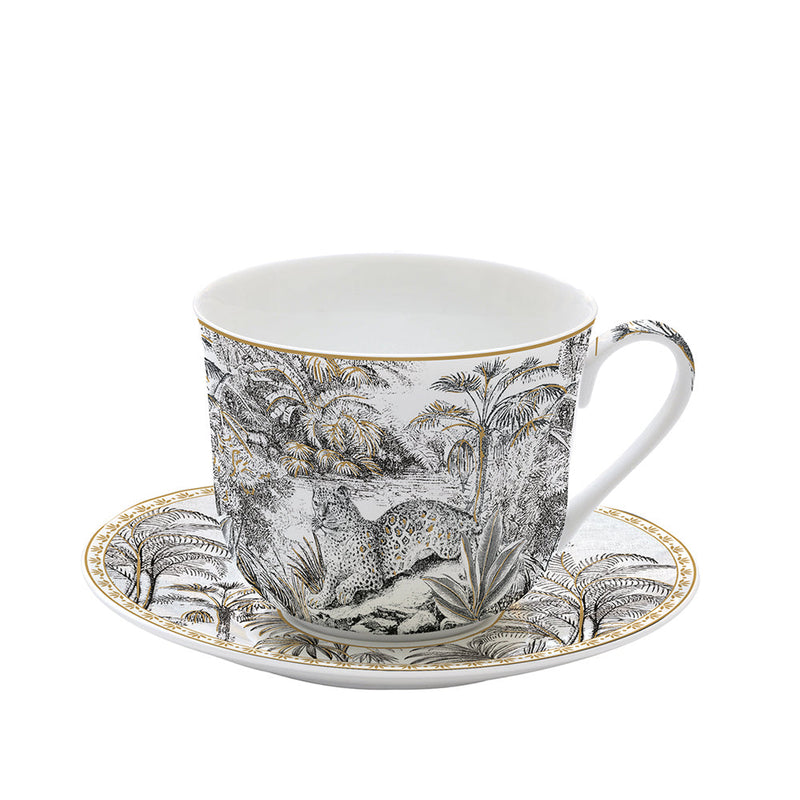 Easy Life - Retro Jungle 400ml (13.5oz) Breakfast Cup & Saucer
