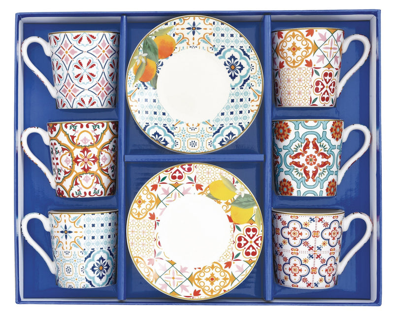 Easy Life - Siracusa 100ml (3.4oz) Espresso Cup & Saucer Set of 6