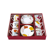 Easy Life - Modernism 100ml (3.4oz) Espresso Cups & Saucers Set of 6