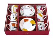 Easy Life - Modernism 100ml (3.4oz) Espresso Cups & Saucers Set of 6