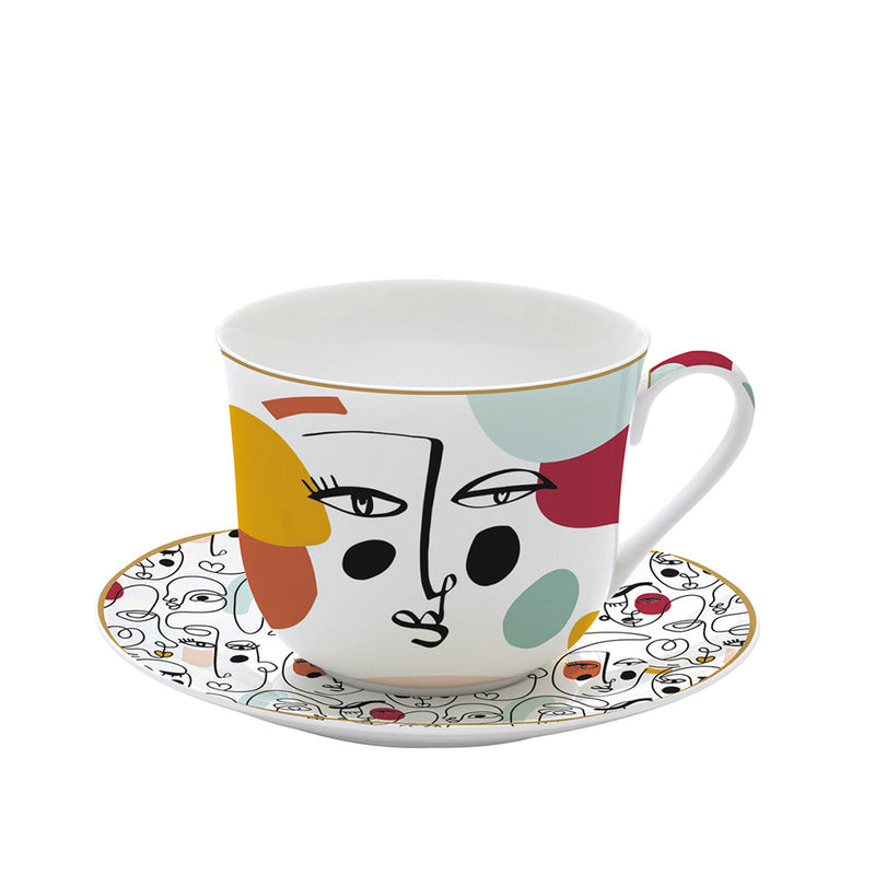 Easy Life - Modernism 400ml (13.5oz) Breakfast Cup & Saucer
