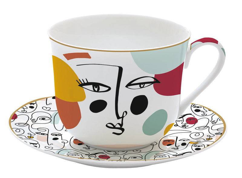 Easy Life - Modernism 400ml (13.5oz) Breakfast Cup & Saucer