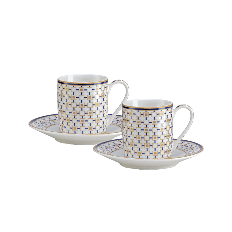 Pozzi Milano - POZZI Charles 80ml (2.7oz) Espresso Cup & Saucer Set of 2