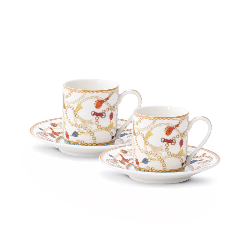 Pozzi Milano - POZZI Cheval 80ml (2.7oz) Cup & Saucer Set of 2